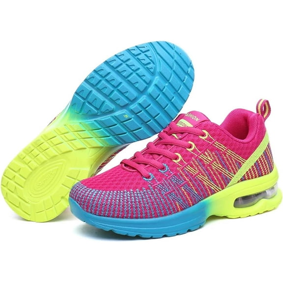 Orthopedic Walking Shoes for Women, Slip-on Light Air Cushion Mesh up with Arch Support Breathable Casual Shoes