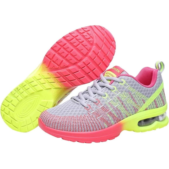 Orthopedic Walking Shoes for Women, Slip-on Light Air Cushion Mesh up with Arch Support Breathable Casual Shoes