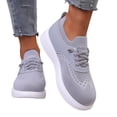 thumbnail image 1 of Orthopedic Walking Shoes for Women Woven Breathable Mesh Sneakers Lightweight Non Slip Arch Support Slip on Flat Shoes Light Gray Size 6.5, 1 of 6