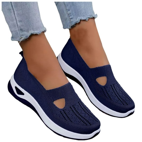 Orthopedic Walking Shoes for Women with Arch Support Comfortable Knit Arch Support Ortho Nursing Work Slip on Sneakers