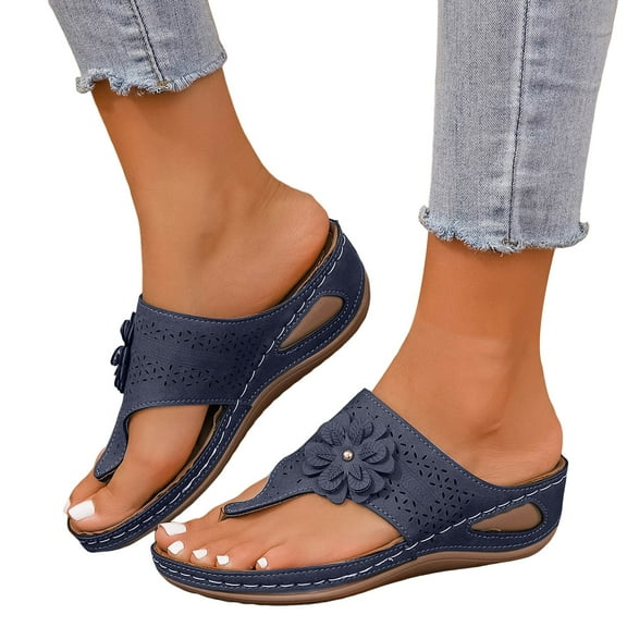 Orthopedic Wedge Dress Sandals for Women 2025 Comfortable Arch Support Flip Flop Dressy Slip on Summer Shoes