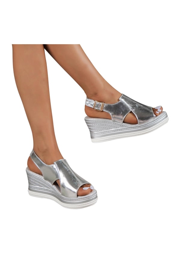 Orthopedic Wedge Platform Sandals for Women Platform Ankle Strap Sandals Flat Open Toe Low Wedge Sandals Summer Dressy Slip on Sandals Casual Beach Boho Sandals