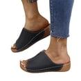 thumbnail image 1 of Orthopedic Wedge Sandals for Women 2025 Breathable Summer Solid Color Platform Slip On Walking Slippers, 1 of 6