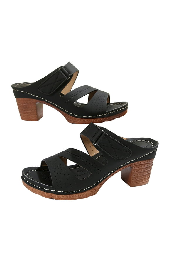 Orthopedic Wedge Sandals for Women Chunky Heels Sandals Comfy Open Toe Block Heeled Sandals Women Summer Dress Shoes Holiday Pumps Shoes