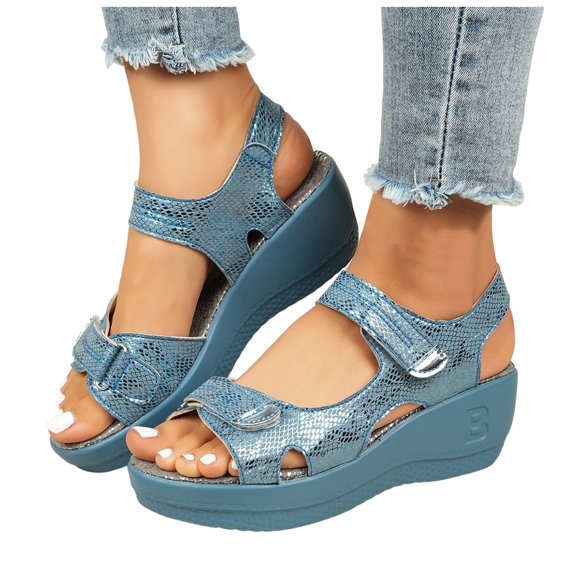 Orthopedic Wedge Walking Sandals for Women 2025 Fashion Snakeskin Arch Support Comfort Platform Dress Sandals