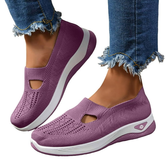 Orthopedic Wedges Slip on Walking Shoes for Women 2025 Comfort Knit Arch Support Anti-Skid Sport Sneakers