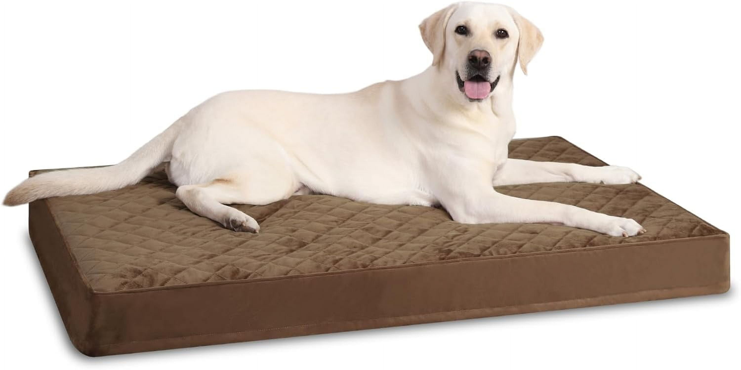 Orthopedic XL Dog Beds Large Sized Dog Waterproof Dog Bed with Removable Washable Cover and Non-Slip Bottom, Quilting Dog Bed for Crate, 41x27 Inch, Brown