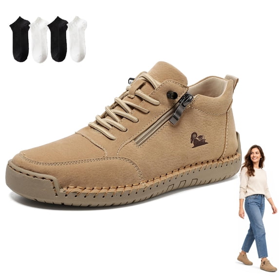 Orthopedic Zipper Sneakers for Women, Wide Toe Box Comfortable Walking Shoe, Cushioned Support For Daily Walking, Travel And Casual Wear