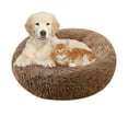 thumbnail image 1 of Orthopedic dog bed Comfortable donut blanket Round dog bed Super soft washable-Light curry, 1 of 5