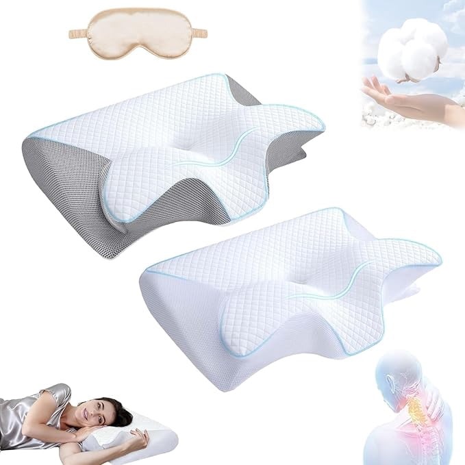 Orthosleep Almohada Cervical, Luxury Dream Pillow, Cervical Neck Pillow for Sleeping, Premium Memory Foam Pillows, Ergonomic Pillows Side Sleeper, for Side, Back, Stomach Sleepers