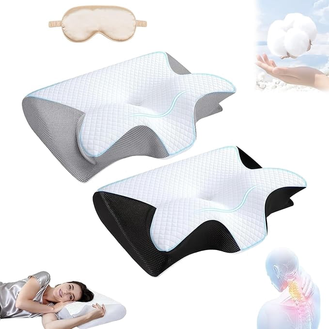 Orthosleep Almohada Cervical, Luxury Dream Pillow, Cervical Neck Pillow for Sleeping, Premium Memory Foam Pillows, Ergonomic Pillows Side Sleeper, for Side, Back, Stomach Sleepers