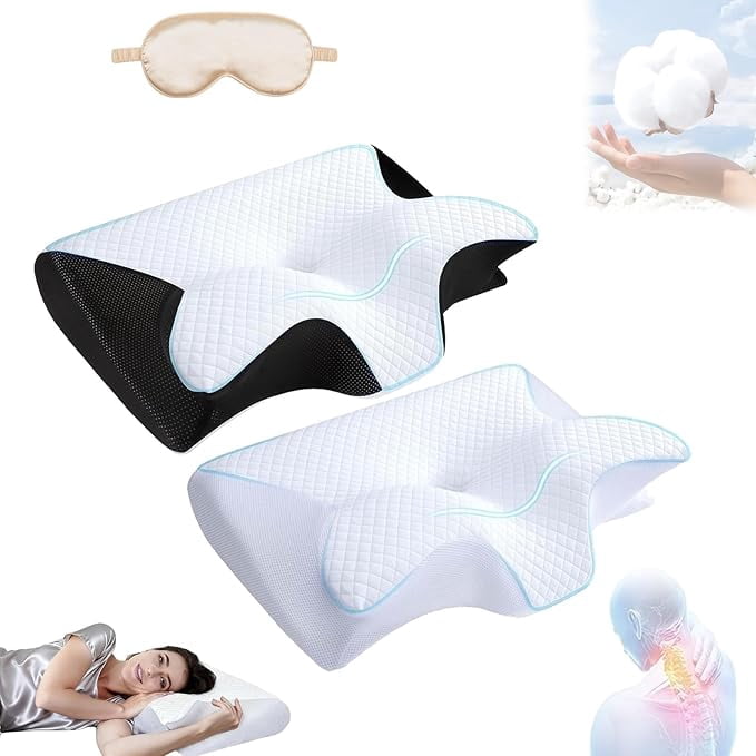 Orthosleep Almohada Cervical, Luxury Dream Pillow, Cervical Neck Pillow for Sleeping, Premium Memory Foam Pillows, Ergonomic Pillows Side Sleeper, for Side, Back, Stomach Sleepers
