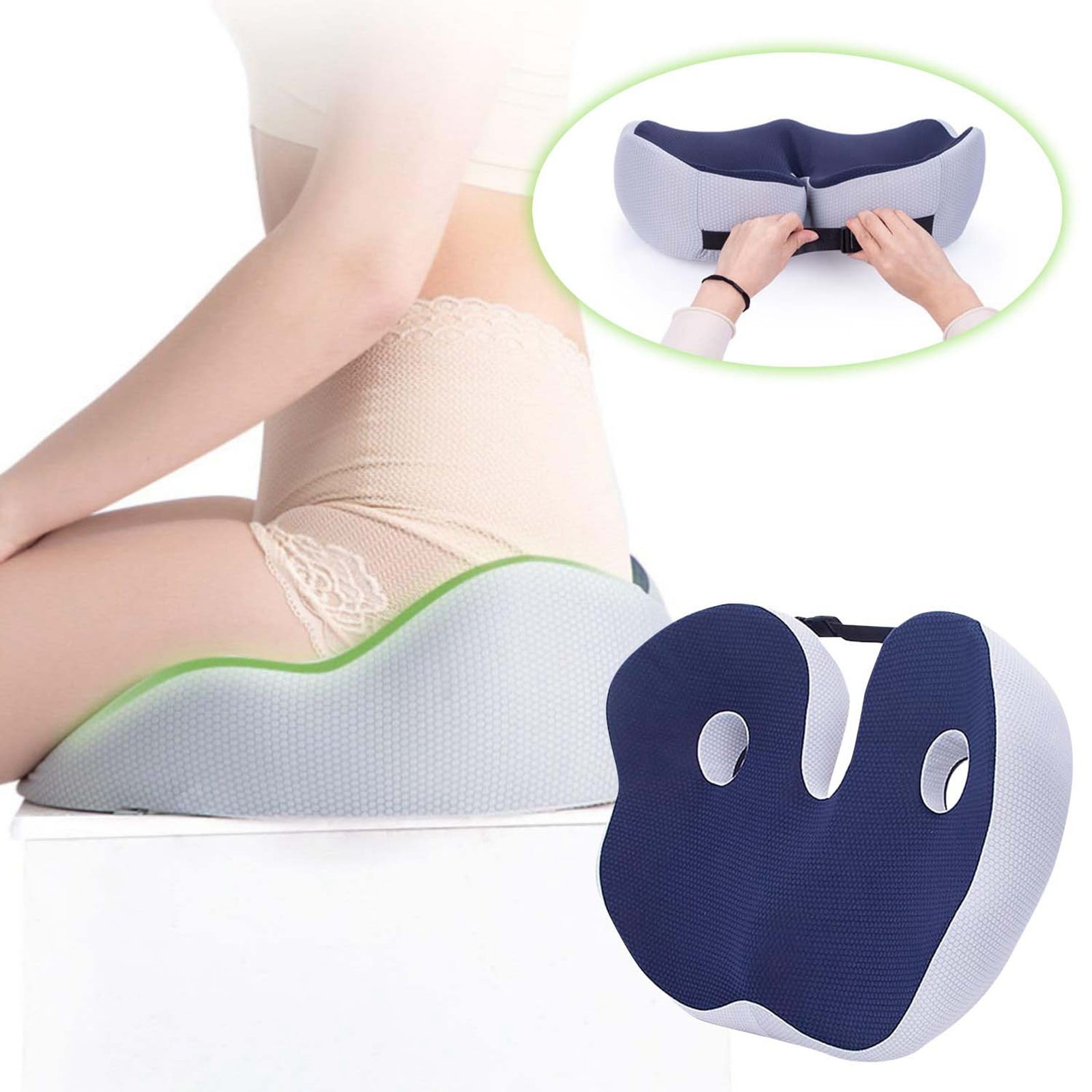 Orthosoothe Memory Foam Seat Cushion Washable Ergonomic Memory Foam U