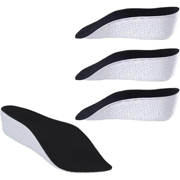 Orthotic High Cushion Insole - Arch Support, Plantar Fasciitis & Flat Feet Relief (2 Pairs, Black, 3.5cm)