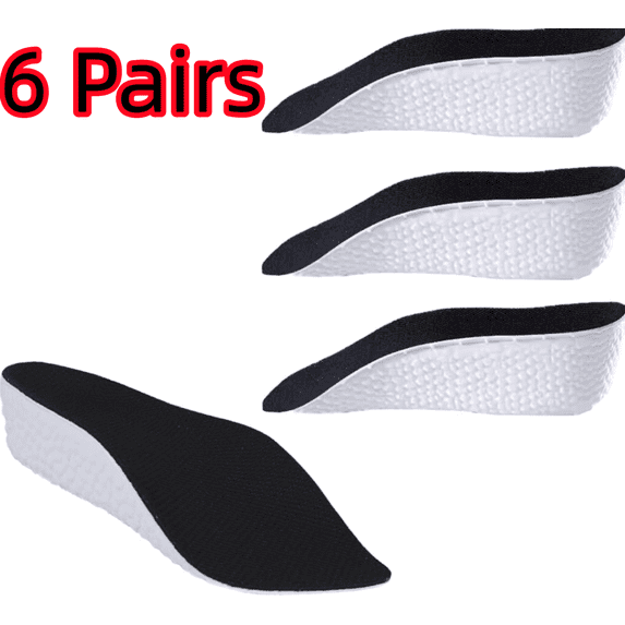 Orthotic High Cushions, Arch Support, Relief Foot Cushions (6 Pairs) (Black, 2.5cm)