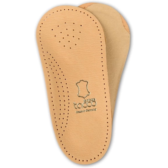 Orthotic Inserts Made in Germany | 3/4 Length, Quality Leather, Ultra-Light | Shoe Boot Insoles with Arch Support, Metatarsal Pad & Heel Cushion | Tacco Nova (37 EUR/US L6)