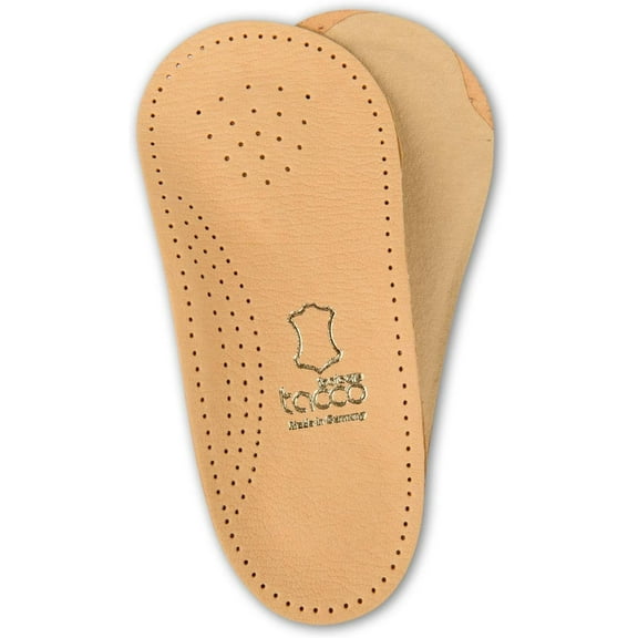 Orthotic Inserts Made in Germany | 3/4 Length, Quality Leather, Ultra-Light | Shoe Boot Insoles with Arch Support, Metatarsal Pad & Heel Cushion | Tacco Nova (46 EUR/US M13)