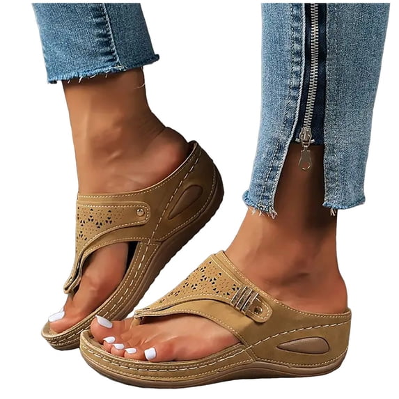 Orthotic Sandals For Women Arch Support Slippers Fashion Orthotic Slides Ladies Lightweight Slip On Slippers Sandals Brown 7