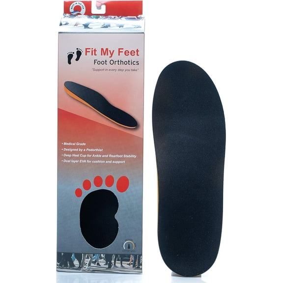 Orthotics Medical Grade EVA Foam Orthotic Foot Insoles for Plantar Fasciitis or Common Foot Pain, Made in The USA (Mens 12.0-13.0)