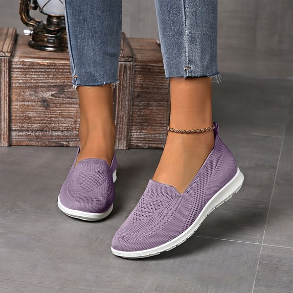 Orthowalk Womens Shoes Woven Arch Support Slip On Sneakers Breathable Soft Indoor Outdoor Casual Walking Anti Skid Sport Shoe