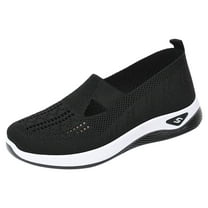 Orthowalkway Casual Sneakers for Women Slip-On Lightweight Outdoor Walking Shoes Breathable Design