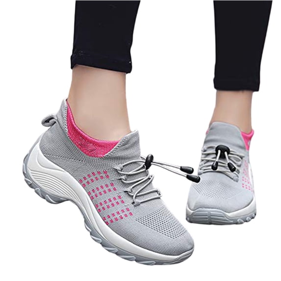 Orthowear Shoes for Women, Comfortwear Shoes for Women, Non Slip Food Service Lightweight Sneaker, Nurse Orthopedic Stretch Cushion Sneakers 36