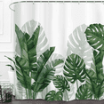 thumbnail image 1 of Ortigia Tropical Green Plant Shower Curtain, 72" x 72" Waterproof Washable Fabric, 1 of 5