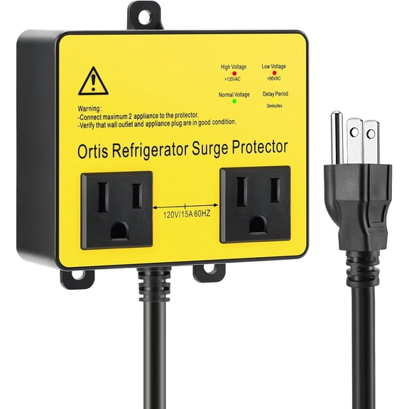 Ortis 2 Outlets Refrigerator Surge Protector with Voltage Protector