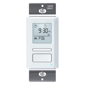 Ortis 7-Day Programmable In-Wall Timer Switch, Sunrise/Sunset & Random Mode, LCD, for Lights/Fans, Neutral Wire Required