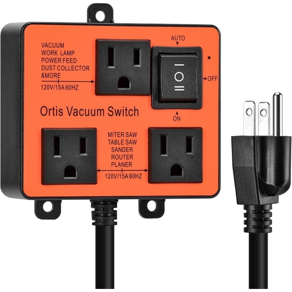Ortis Vacuum Switch, Delay Vacuum On/Off to Prevent Circuit Overload and Tripping, Keep Your Workplace Cleaner, Better for Your Lung