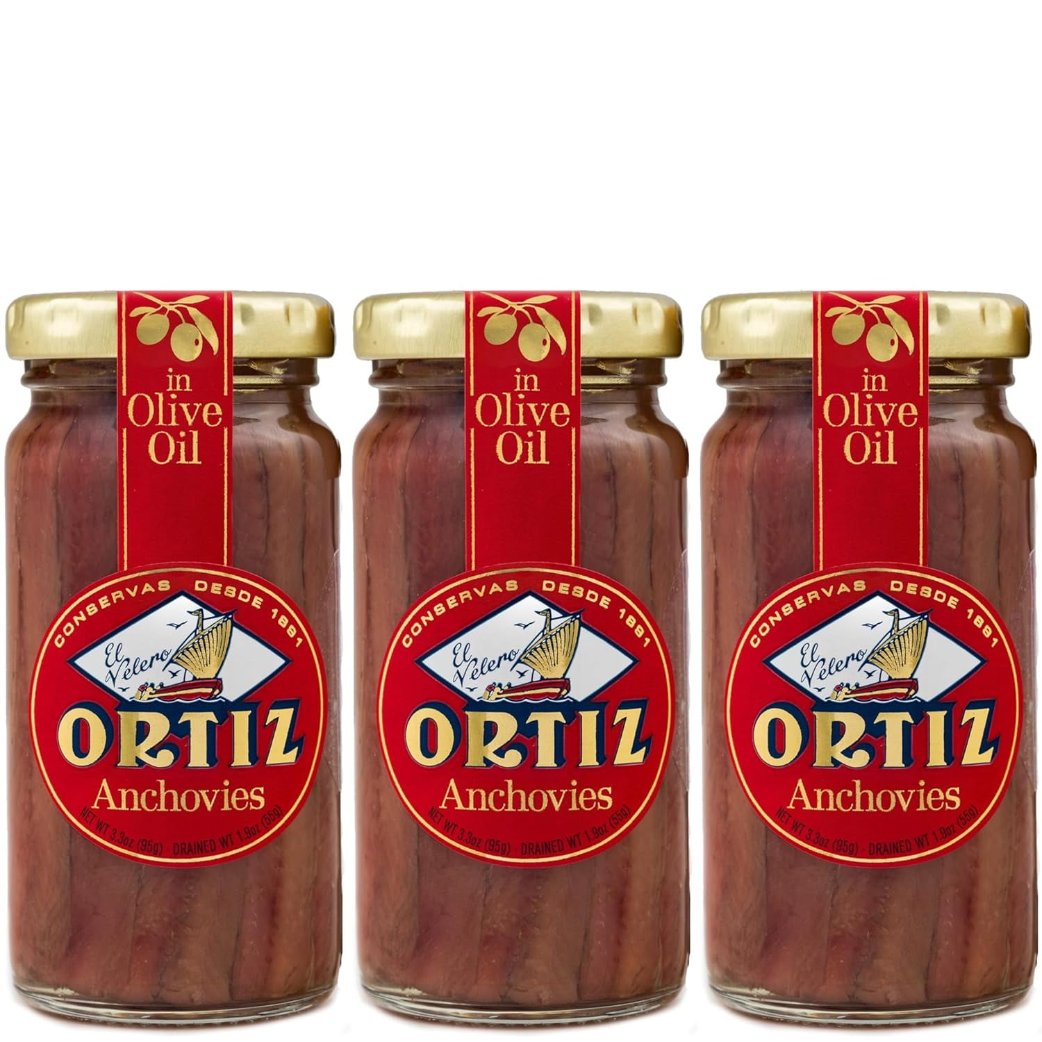 Ortiz Anchovies in Olive Oil 3.35oz/95gr Premium Spanish Anchovy