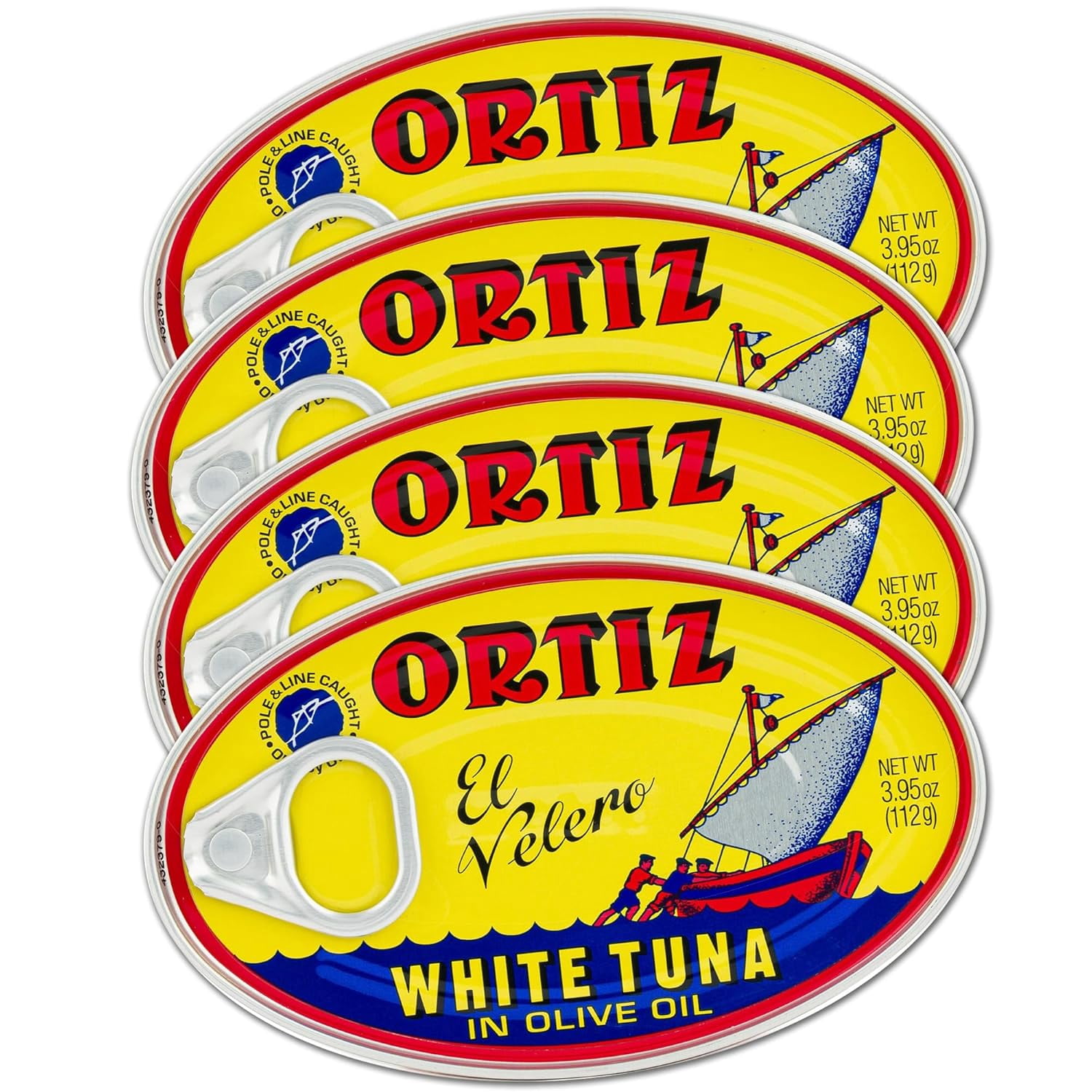 Ortiz Bonito Del Norte - White Tuna in Olive Oil, 3.95-Ounce Tins (Pack of 4)