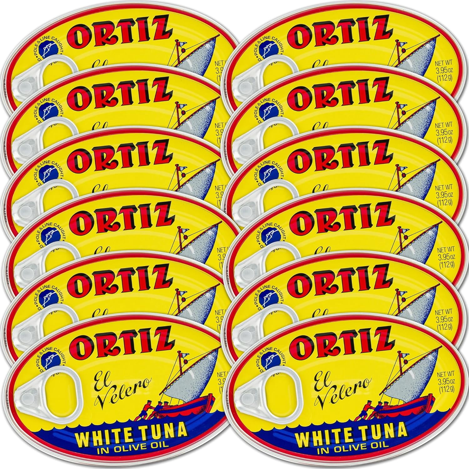 Ortiz Bonito Del Norte White Tuna in Olive Oil Tin, 3.95 oz, 12 Cans
