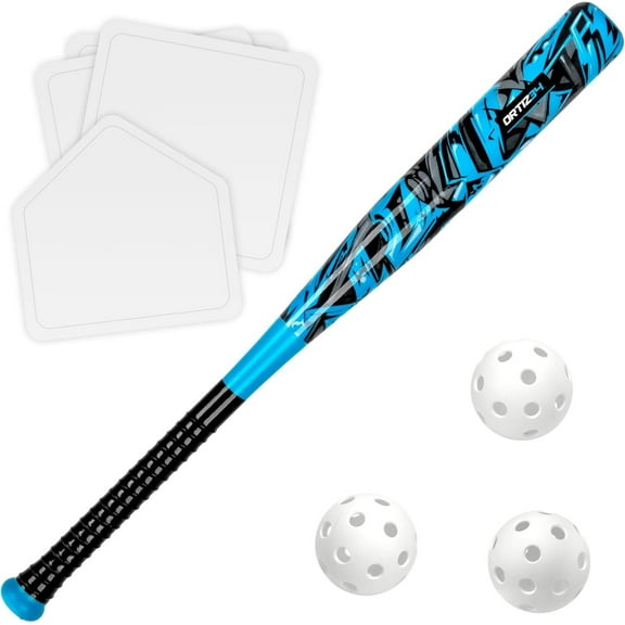 Ortiz34 Grand Slam Set - Graffiti Plastic Bat, 3 Balls, 4 Throw Down Bases