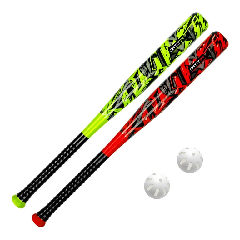 Ortiz34 Printed Plastic Bat & Ball Set, Colors May Vary (Red