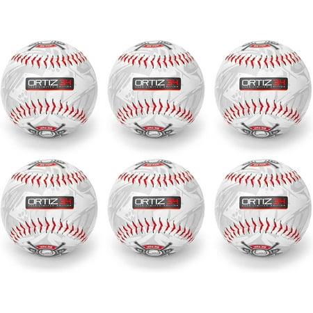 Ortiz34 Soft Cushioned T-Balls (6-Pack), Safety Training Baseballs for Children, Youth, Kids, Little League
