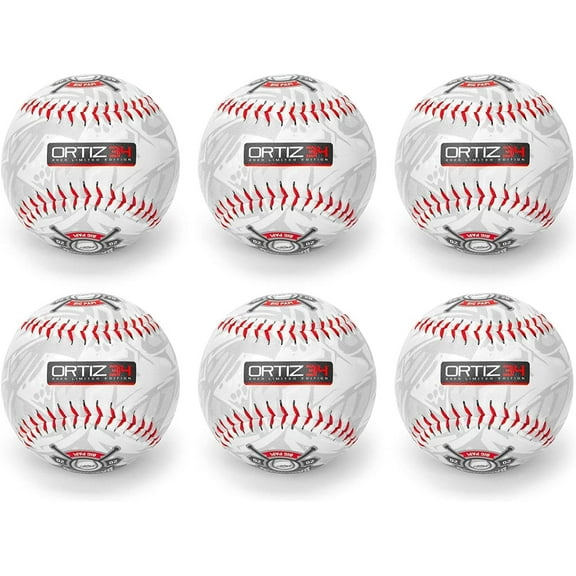 Ortiz34 Soft Cushioned T-Balls (6-Pack), Safety Training Baseballs for Children, Youth, Kids, Little League