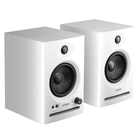 Active Studio Monitor Speakers, Bluetooth 5.3 Wireless, for Music Production, PC Gaming & Home Audio, Bookshelf Speakers (Pair, White)
