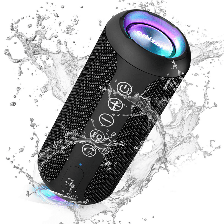 Bluetooth Speakers, [Blod Bass & Dynamic Lights] Portable Wireless Speaker  with 24W Stereo Sound, TWS Mode, 24Hrs Playtime, IPX6 Waterproof Blue Tooth