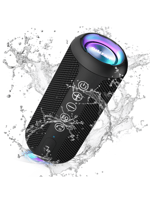 Ortizan X10B Portable IPX7 Waterproof Wireless Bluetooth Speaker with 24W Loud Stereo Sound, 30H Playtime, Black