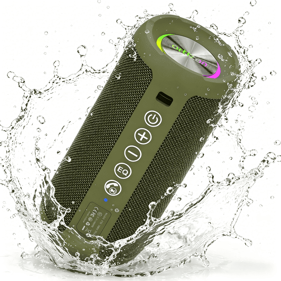 Ortizan Rugged Portable Bluetooth Speaker, IPX7 Waterproof, 24W Loud Stereo Sound, 30H Playtime, Multi-Colored