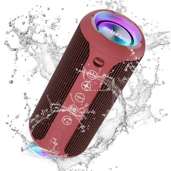 Portable Bluetooth Speaker, Wireless, LED Lights, 30H Playtime, IPX7 Waterproof, for Home/Outdoor/Party/Beach, Birthday Gift