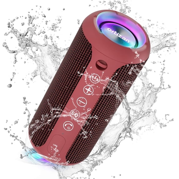 Portable Bluetooth Speaker, Wireless, LED Lights, 30H Playtime, IPX7 Waterproof, for Home/Outdoor/Party/Beach, Birthday Gift