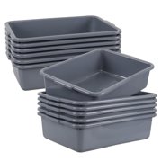 Ortodayes 13 Liters Commercial Bus Tubs Box, Gray Plastic Bus Tubs Restaurant, 12 Packs