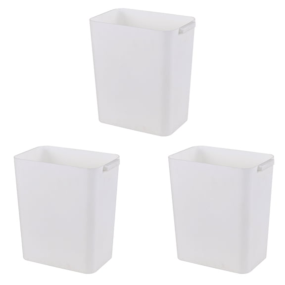 Ortodayes 3 Pack 4.5 Gallon Slim Plastic Trash Can, Open Top Garbahe Bin Wastebasket, White