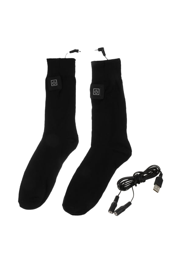 Worgeous Warm Sock for Winter with Intelligent Temperature Design Black Cotton Material One Pair