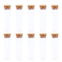 Worgeous Plastic Test Tube with Wooden Plugs for Storaging Use Great for Science Experiments 10 Pieces