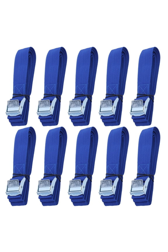 Luggage Straps Blue Nylon Travel Cargo Tie Down 10Pcs 98.43x0.98x0.04In