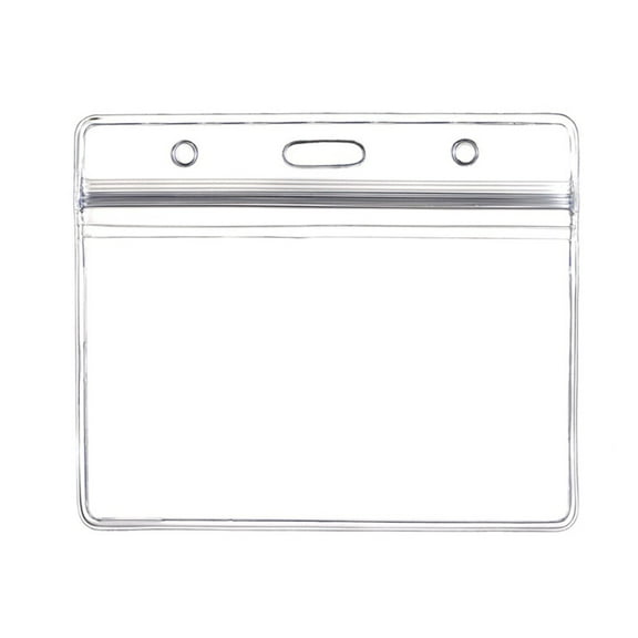 Ortofally 10pcs Transparent Waterproof Business ID Badge Holder for Office School (Horizontal Pattern)
