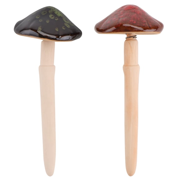 Ortofally 2pcs Ceramic Mushroom Figurines Garden Ceramic Mushroom Statue Mushroom Miniatures Bonsai Figure for DIY Craft Landscape Decoration Lawn Ornaments